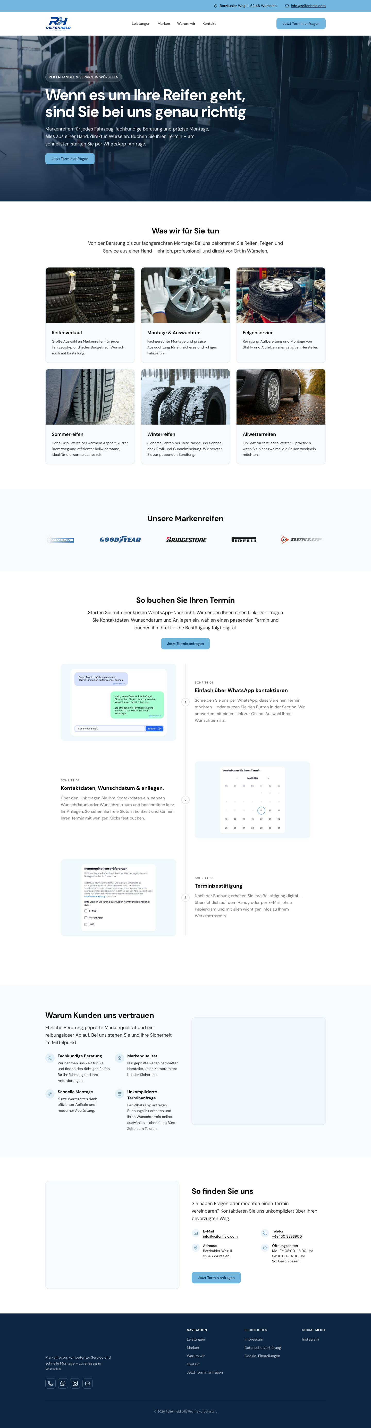 Webseite für Reifendienstleister